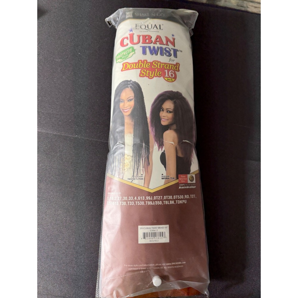 Shake-N-Go Cuban Twist Braiding Hair 16" Color‎ 2 New Double Strand Style